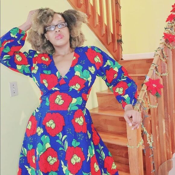 African Material Flow Maxi Dress (Made in Ghana) - Picture 5 of 5